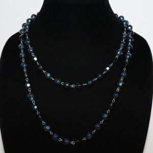 Vintage Blue Beaded Necklace